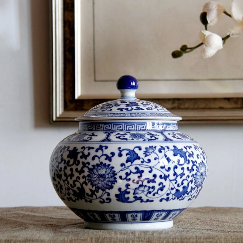 Staunton And Henry Home Accessories Ming Blue And White Chinese Ceramic Container 1 Staunton And Henry Home Accessories Ming Blue And White Chinese Ceramic Container