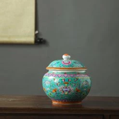 Staunton And Henry Home Accessories Tang Colourful Chinese Ceramic Container