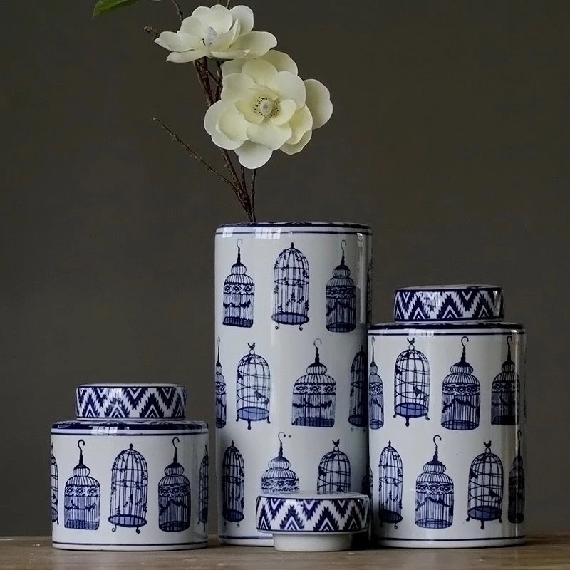 Staunton And Henry Modern Oriental Blue And White Ceramic Container Home Accessories 3 Staunton And Henry Modern Oriental Blue And White Ceramic Container Home Accessories