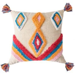 Staunton And Henry Tenzin Colorful Modern Tribal Throw Cushions