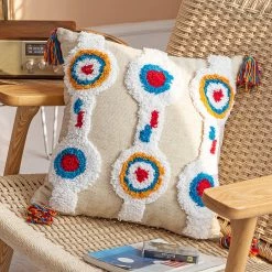 Staunton And Henry Tenzin Colorful Modern Tribal Throw Cushions