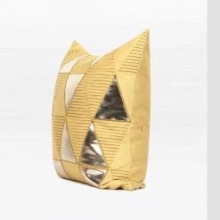 Staunton And Henry Modern Yellow And Gold Throw Cushion