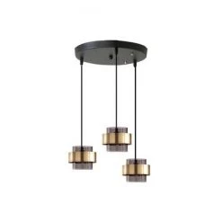 Staunton And Henry Lighting Modern Gold And Smokey Glass Pendant Light
