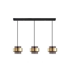 Staunton And Henry Lighting Modern Gold And Smokey Glass Pendant Light