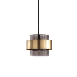Staunton And Henry Lighting Modern Gold And Smokey Glass Pendant Light
