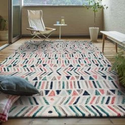 Staunton And Henry Frieda Pink And Blue Wool Rug