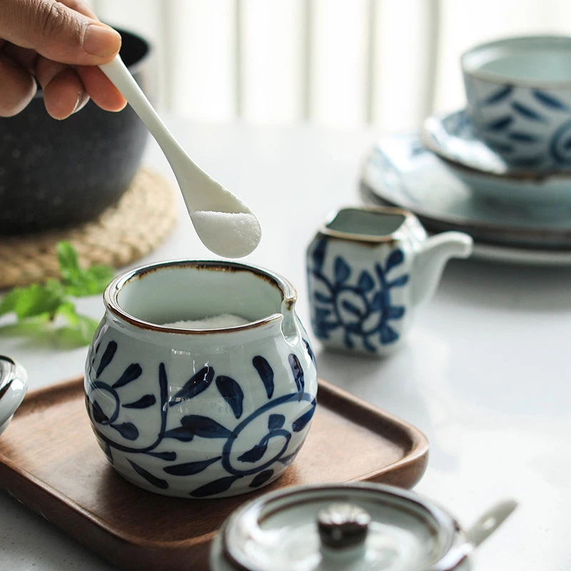 Staunton And Henry Akari Blue And White Japanese Condiment Jars 4 Staunton And Henry Akari Blue And White Japanese Condiment Jars