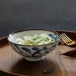 Staunton And Henry Akari Blue And White Japanese Rice Bowls - Set Of 4