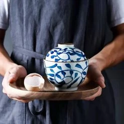 Staunton And Henry Akari Blue And White Japanese Soup Bowl With Cover 7 Staunton And Henry Akari Blue And White Japanese Soup Bowl With Cover