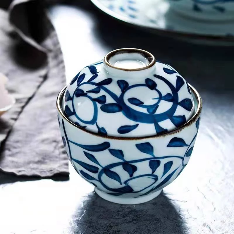 Staunton And Henry Akari Blue And White Japanese Soup Bowl With Cover 1 Staunton And Henry Akari Blue And White Japanese Soup Bowl With Cover