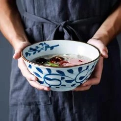 Staunton And Henry Akari Blue And White Japanese Ramen Bowl Kitchen