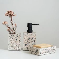 Staunton And Henry Eclectic Bella Terrazzo Bathroom Accessory Set