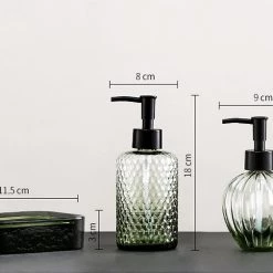 Staunton And Henry Amaro Bottle Green Bathroom Accessory Set Eclectic