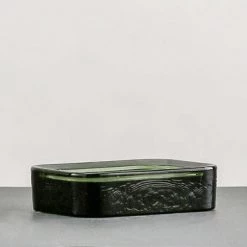 Staunton And Henry Amaro Bottle Green Bathroom Accessory Set Eclectic