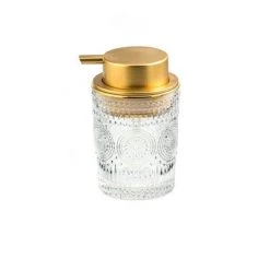 Staunton And Henry Eclectic Gold And Glass Vintage Soap Dispenser