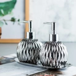 Staunton And Henry Elegant Silver Faceted Soap Dispenser