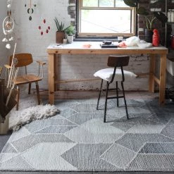 Staunton And Henry Alika Modern Grey Wool Rug Rugs