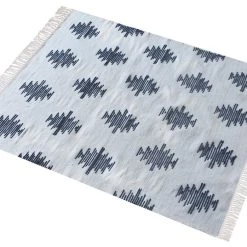 Staunton And Henry Inken Blue And White Modern Tribal Rug