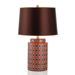 Staunton And Henry Lighting Teal Table Lamp With Gold Trim