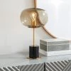 Staunton And Henry Modern Black Marble Table Lamp With Gold Trim SALE