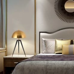 Staunton And Henry Modern Black And Gold Tripod Table Lamp SALE