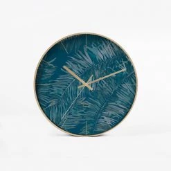 Staunton And Henry Wall Decor Modern Blue And Gold Wall Clock