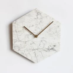 Staunton And Henry Hexagon Marble Wall Clock