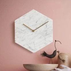 Staunton And Henry Hexagon Marble Wall Clock