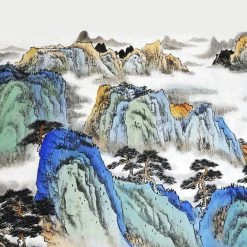 Staunton And Henry Mountain Blue Oriental Wall Mural Wall Decor