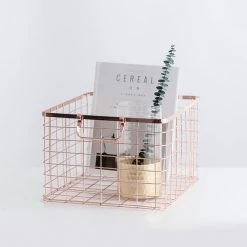 Staunton And Henry Home Accessories Square Copper Storage Basket 5 Staunton And Henry Home Accessories Square Copper Storage Basket