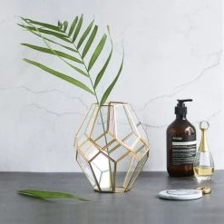 Staunton And Henry Gold And Glass Faceted Vase Home Accessories