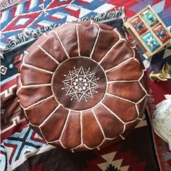 Staunton And Henry Furniture Moroccan Leather Pouf