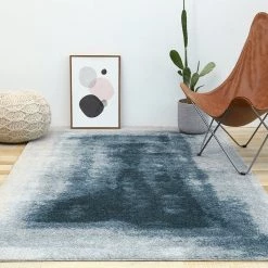 Staunton And Henry Rugs Abstract Blue And Grey Rug