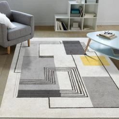 Staunton And Henry Rugs Yalos Modern Grey And Yellow Area Rug 6 Staunton And Henry Rugs Yalos Modern Grey And Yellow Area Rug