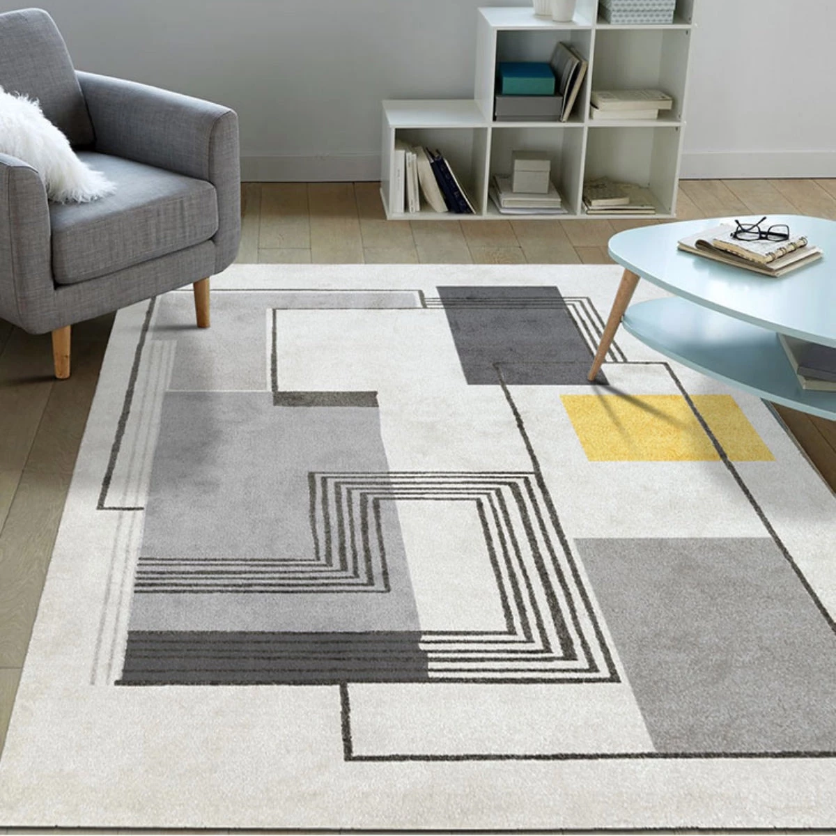Staunton And Henry Rugs Yalos Modern Grey And Yellow Area Rug 3 Staunton And Henry Rugs Yalos Modern Grey And Yellow Area Rug