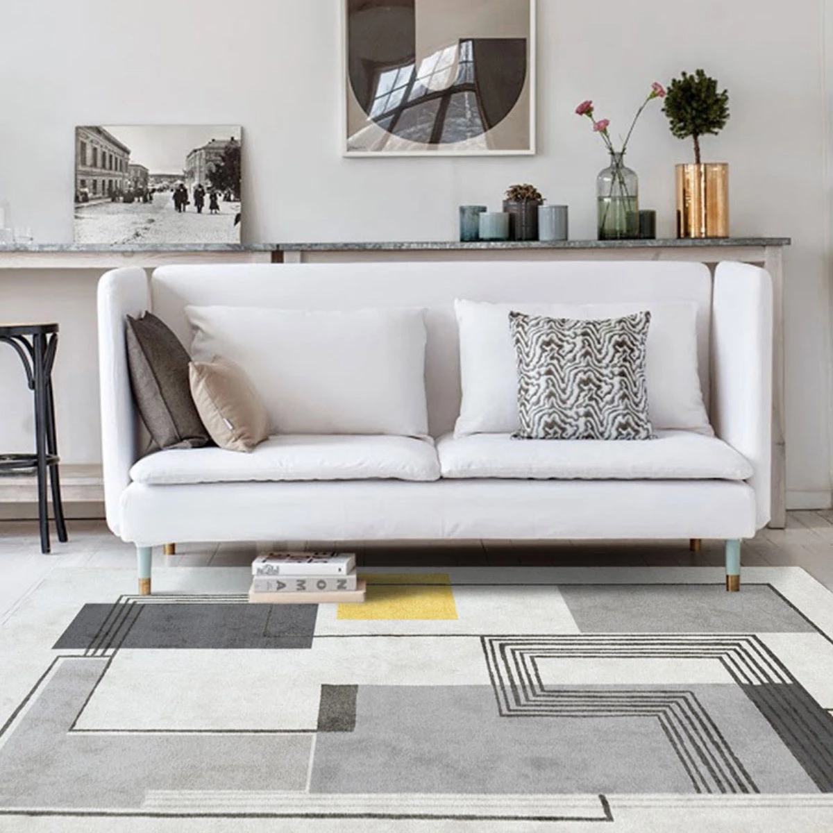 Staunton And Henry Rugs Yalos Modern Grey And Yellow Area Rug 1 Staunton And Henry Rugs Yalos Modern Grey And Yellow Area Rug