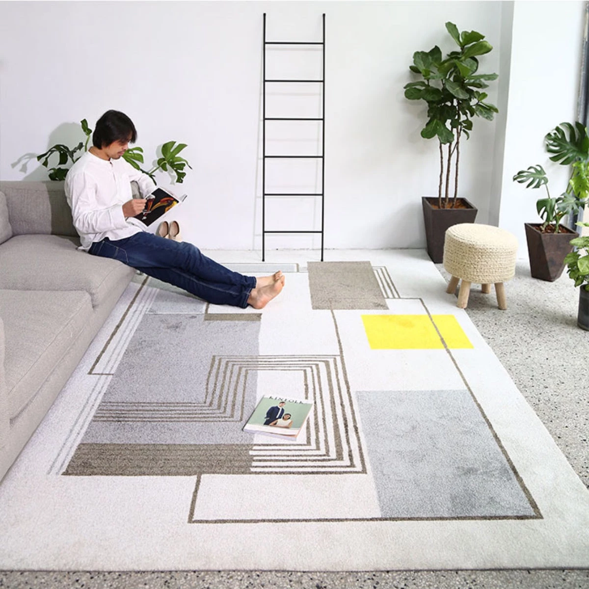 Staunton And Henry Rugs Yalos Modern Grey And Yellow Area Rug 4 Staunton And Henry Rugs Yalos Modern Grey And Yellow Area Rug