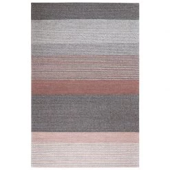 Staunton And Henry Pink And Grey Chunky Weave Rug