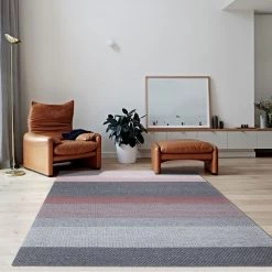 Staunton And Henry Pink And Grey Chunky Weave Rug