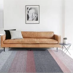 Staunton And Henry Pink And Grey Chunky Weave Rug