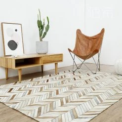 Staunton And Henry Brown And White Patchwork Cowhide Rug Rugs