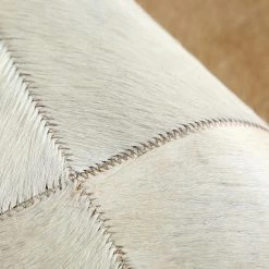 Staunton And Henry Cream And Fawn Square Patchwork Hide Rug