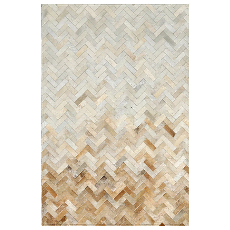 Staunton And Henry Rugs Cream And Fawn Chevron Patchwork Hide Rug 2 Staunton And Henry Rugs Cream And Fawn Chevron Patchwork Hide Rug