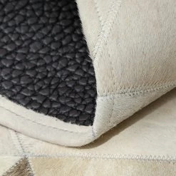 Staunton And Henry Rugs Cream And Fawn Triangle Patchwork Hide Rug