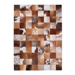 Staunton And Henry Brown And Cream Patchwork Hide Rug Rugs
