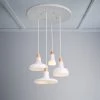 Staunton And Henry Modern Frosted White Pendant Light Set With Ceiling Mount Lighting