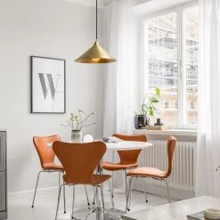 Staunton And Henry Matt Brass Conical Pendant Light