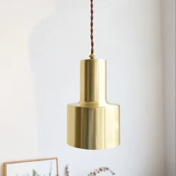 Staunton And Henry Lighting Retro Modern Matt Brass Pendant Light