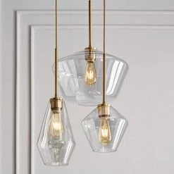 Staunton And Henry Modern Brass And Glass Pendant Light