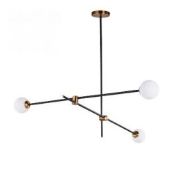 Staunton And Henry Lighting Black & Brass Deco Chandelier
